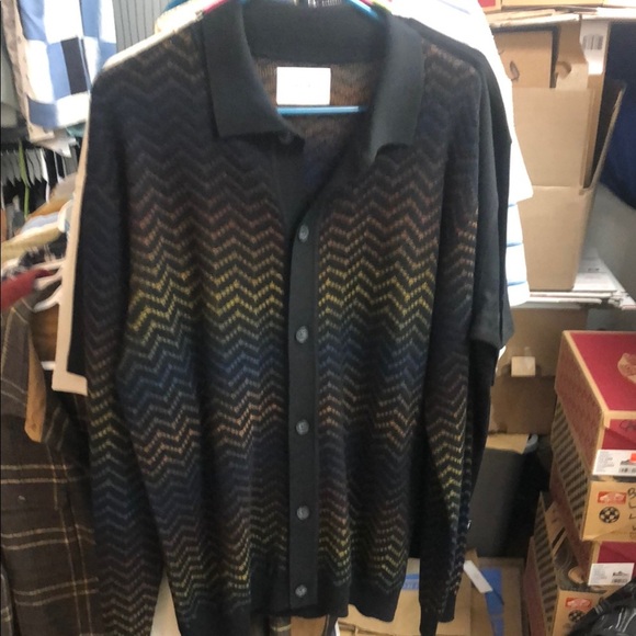 NNO7 Black Chevron Knit Cardigan Sweater - Picture 6 of 9